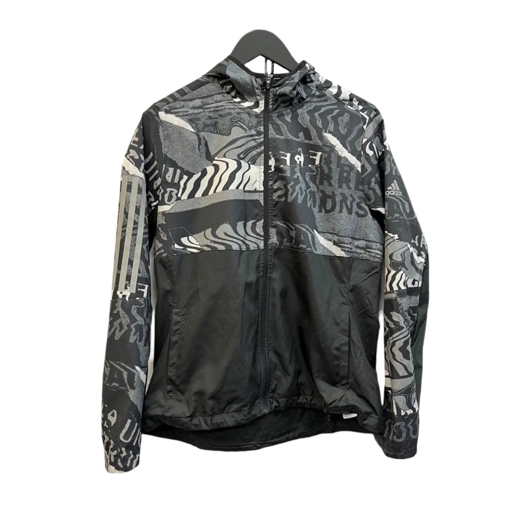 Adidas Black, White, Grey Own The Run Windbreaker Jacket Size M - Spitalfields Crypt Trust