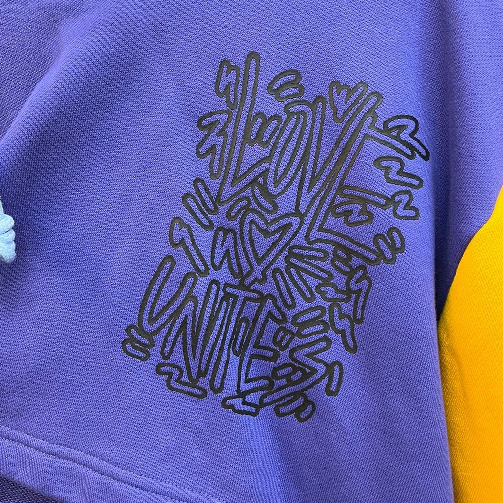 Adidas Love Unities Multicoloured Printed Cropped Hooded Sweatshirt Size UK 8 - Spitalfields Crypt Trust