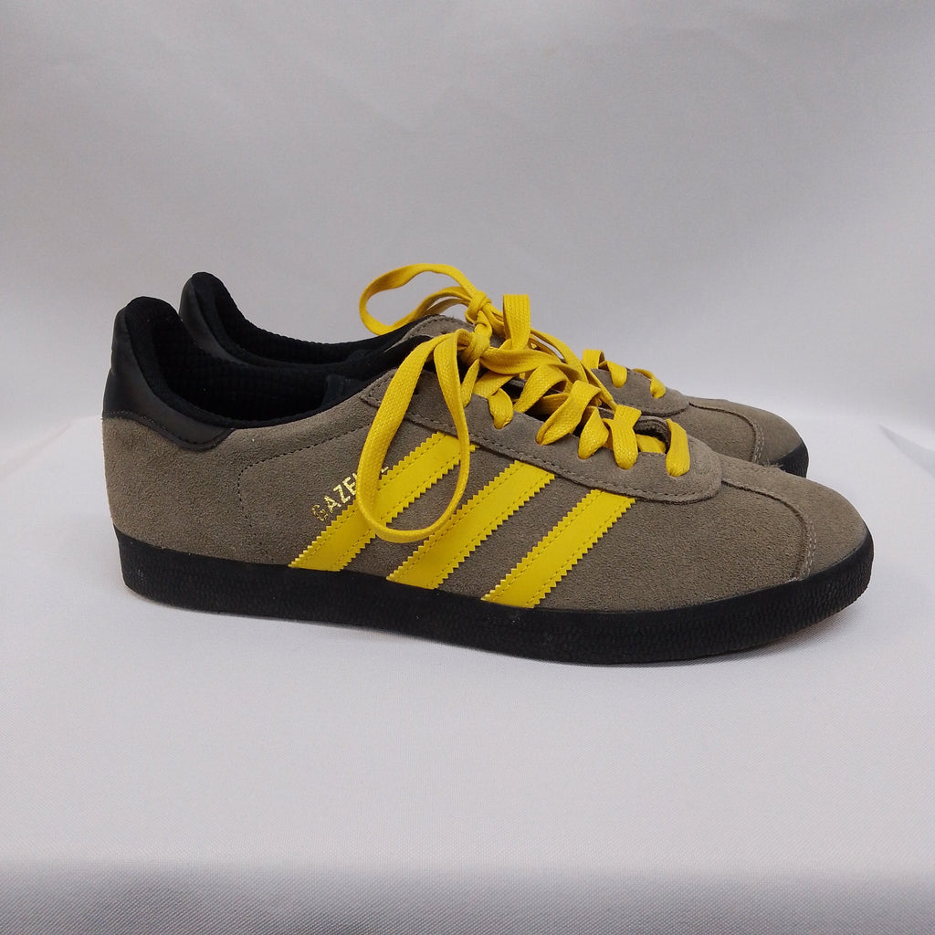 Adidas Original Beige, Black, Yellow Gazelle Trainers Size UK 8 - Spitalfields Crypt Trust