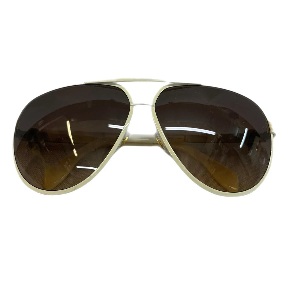 Alexander McQueen Cream Aviator Sunglasses - Spitalfields Crypt Trust