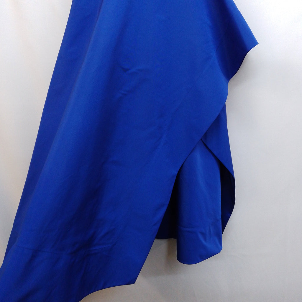 Alexander McQueen Royal Blue Asymmetric Hem High-Rise Woven Midi Skirt Size 42 - Spitalfields Crypt Trust