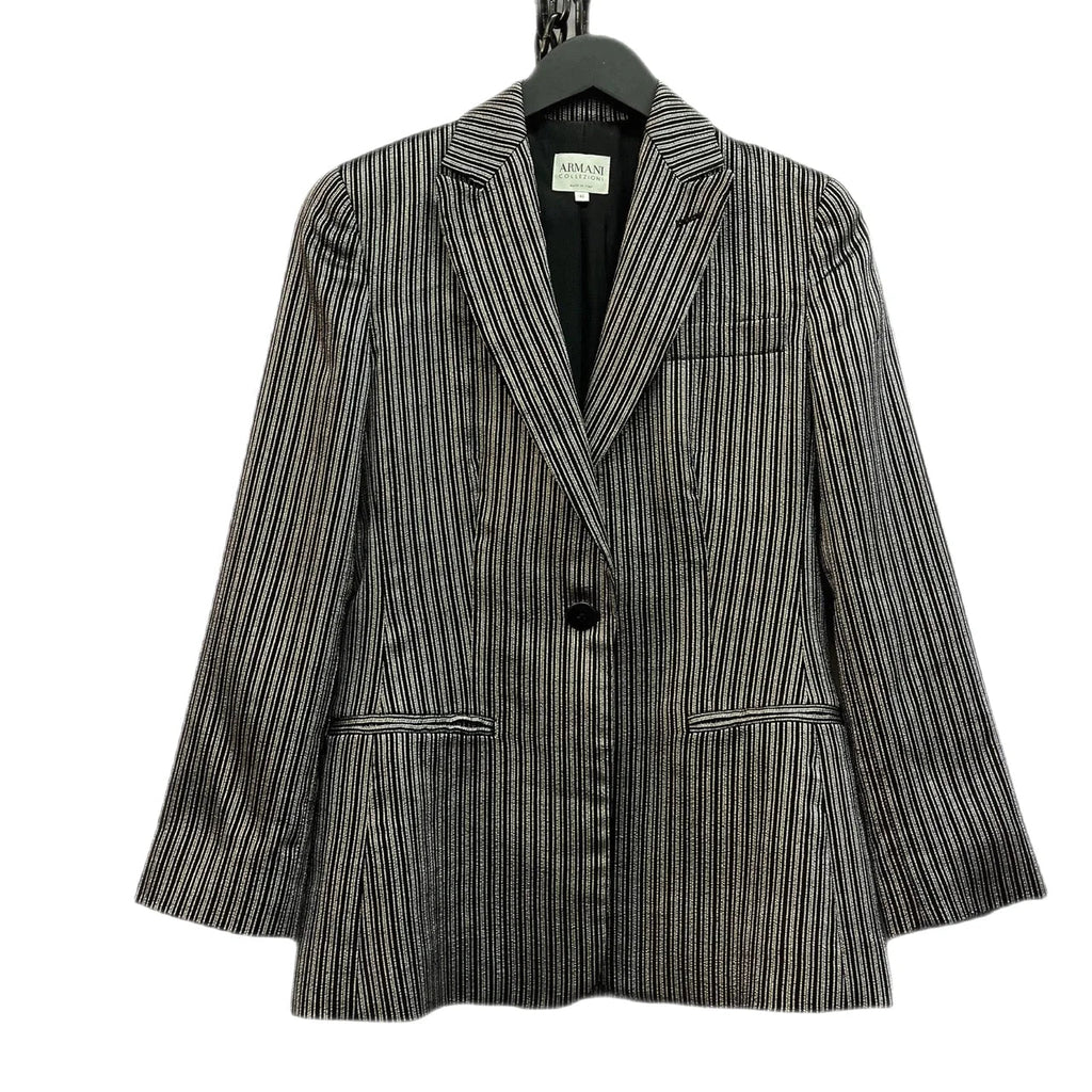 Armani Black, Silver Striped Blazer Size 40 - Spitalfields Crypt Trust