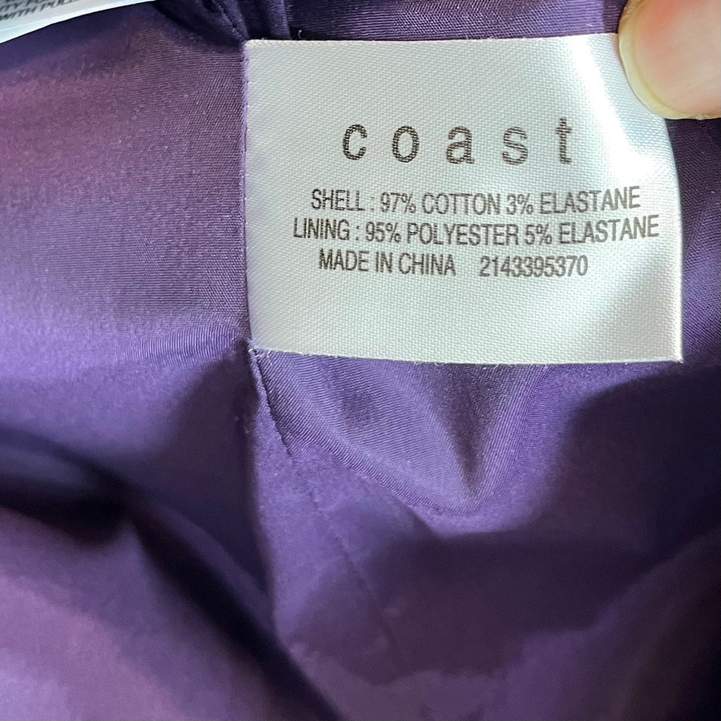 Coast Purple Occasion Pencil Dress Size 10 - Spitalfields Crypt Trust