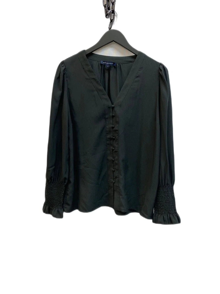 French Connection Black V Neck Blouse Size L - Spitalfields Crypt Trust