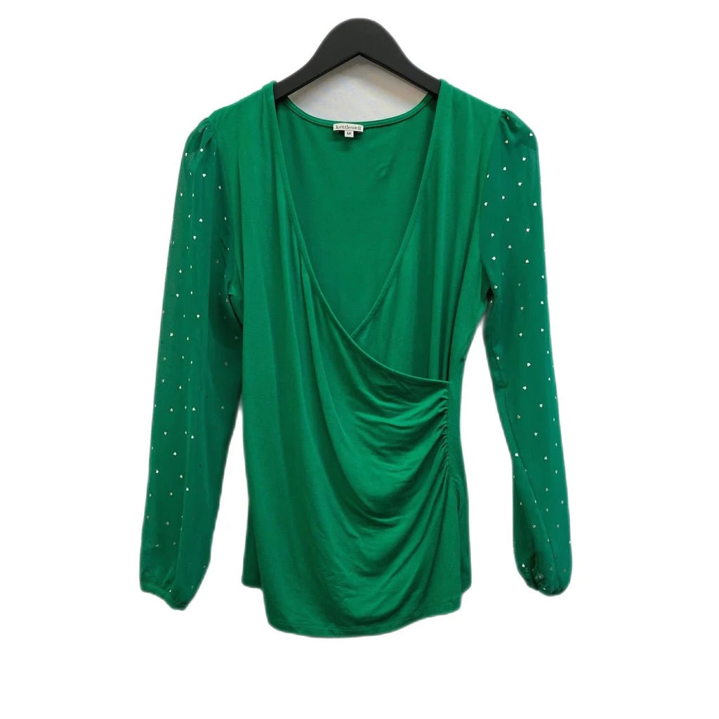 Kettlewell Green V Neck Top Size M - Spitalfields Crypt Trust