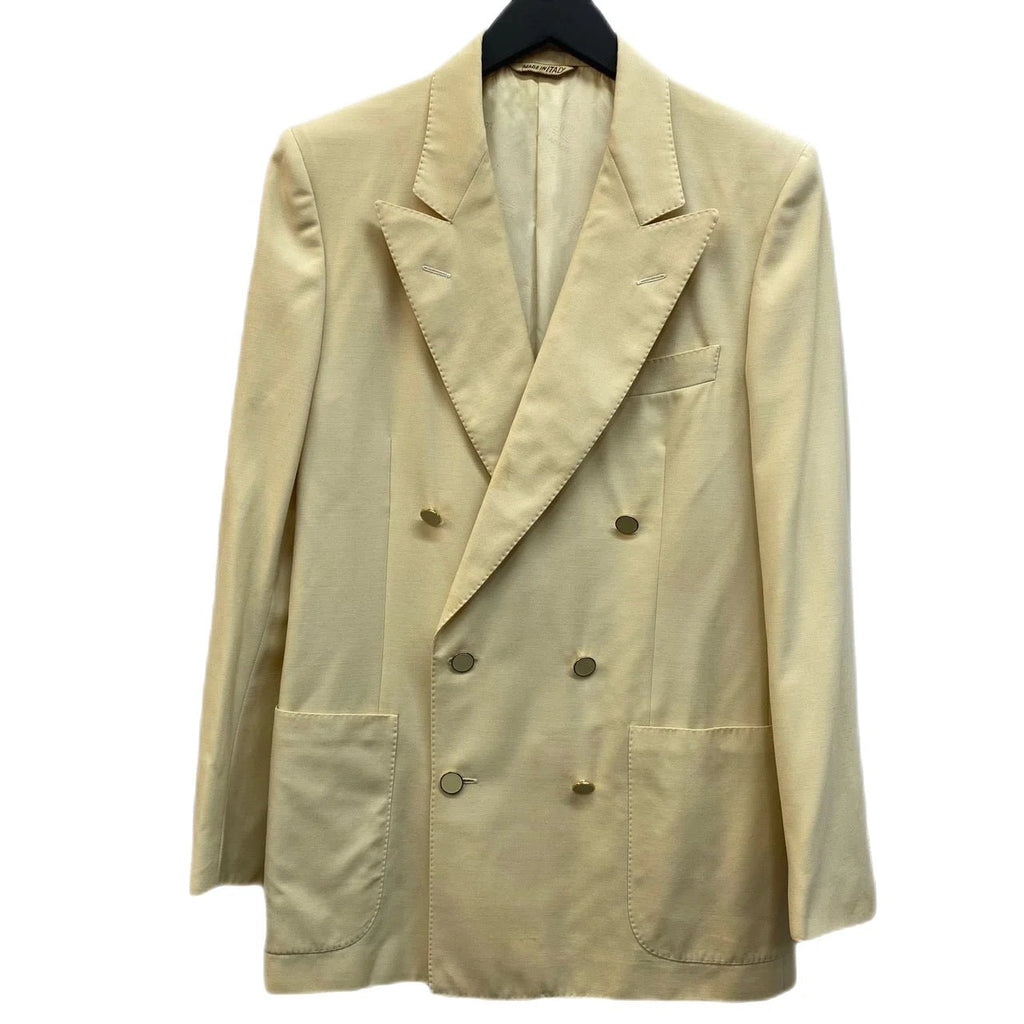 Lanvin Cream Double Breasted Pure New Wool Blazer Size 50 - Spitalfields Crypt Trust