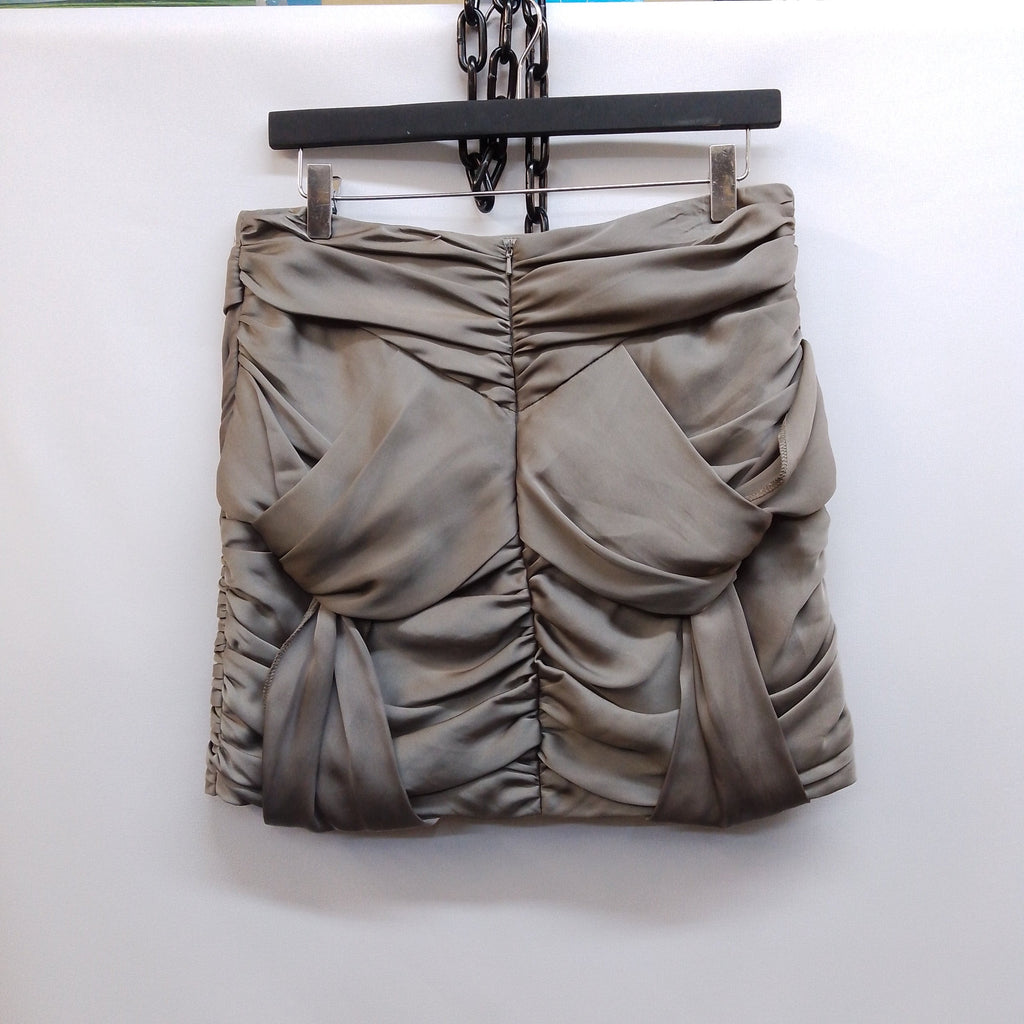 L'art De River Island Grey Gathered Draped Mini Skirt Size UK 12 - Spitalfields Crypt Trust