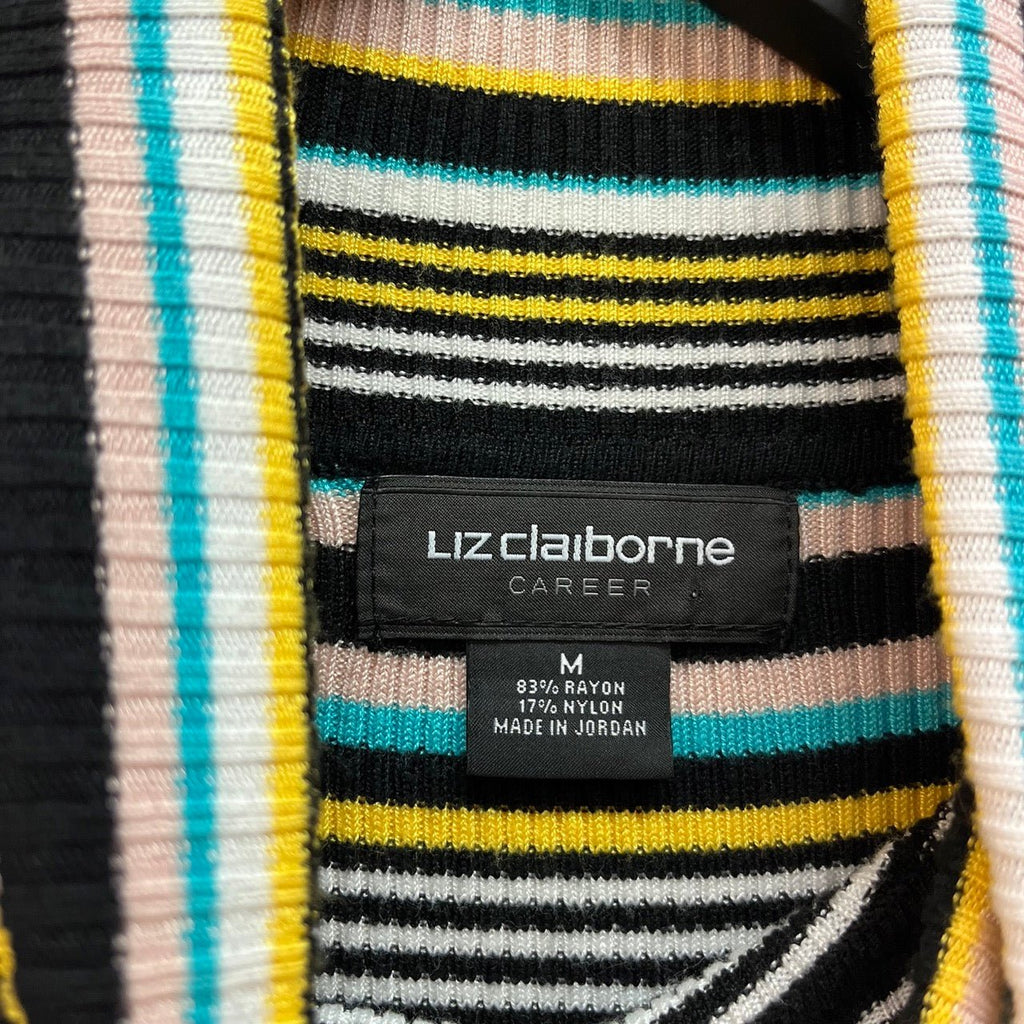 Liz Claiborne Career Multicoloured Striped Turtleneck Sleeveless Top Size M - Spitalfields Crypt Trust