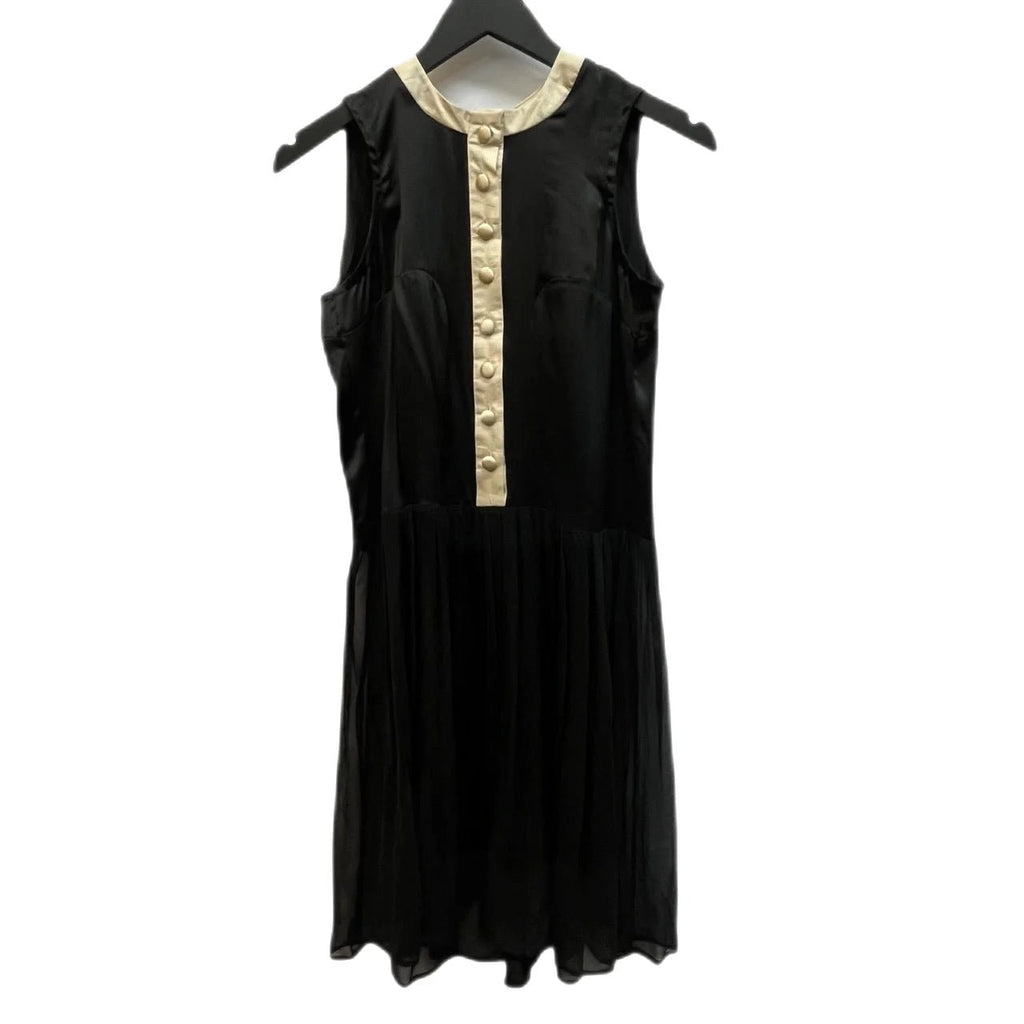 Louis De Gama Black, Ivory Sleeveless Dress Size M - Spitalfields Crypt Trust