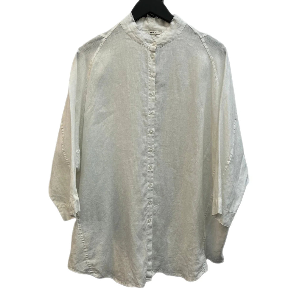 Mexx White Button Up Linen Shirt Size UK 10 - Spitalfields Crypt Trust