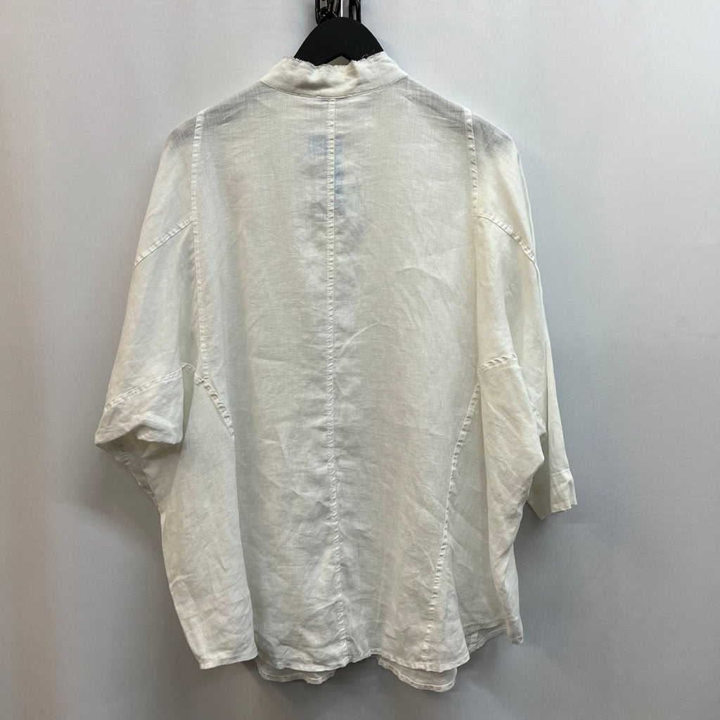 Mexx White Button Up Linen Shirt Size UK 10 - Spitalfields Crypt Trust