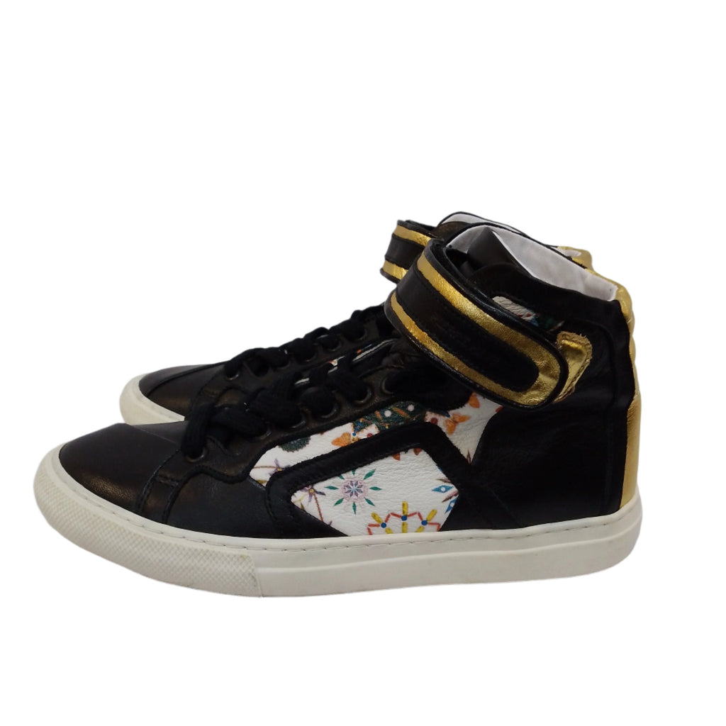 Pierre Hardy X Mother of Pearl Black, White, Multicoloured Leather Hi - Top Trainers Size EU 37 - Spitalfields Crypt Trust