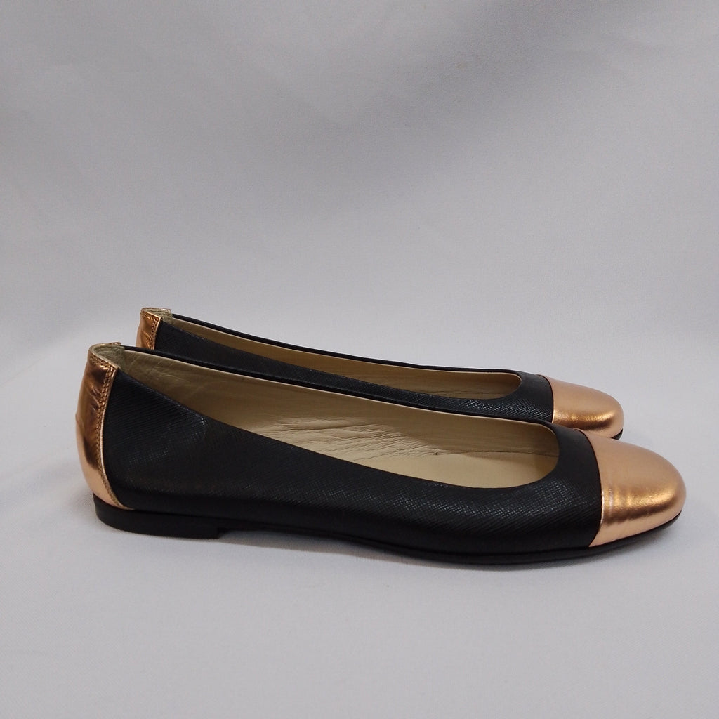 Russell & Bromley Black, Copper Ballet Flats Size EUR 37 - Spitalfields Crypt Trust