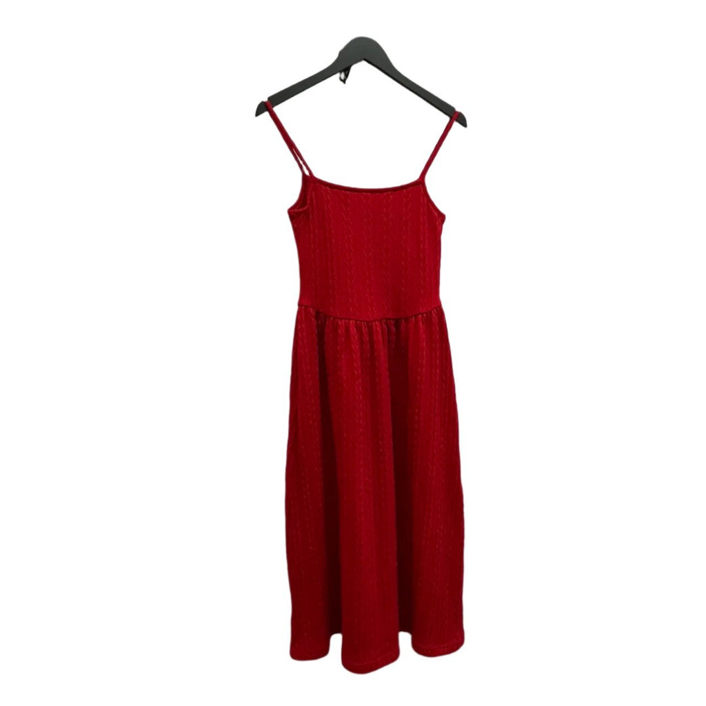 Tuana Red Knitted Strappy Dress Size S - Spitalfields Crypt Trust