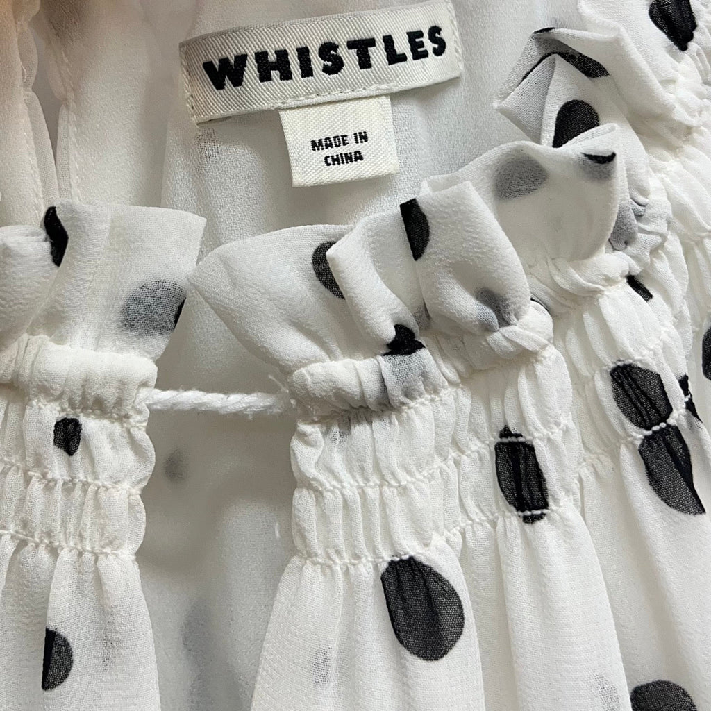 Whistles White, Black Polka Dot Sleeveless Top Size UK 8 - Spitalfields Crypt Trust