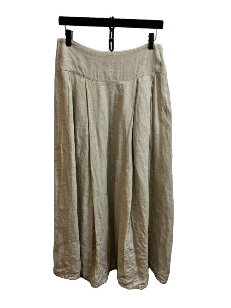 AGNES B. Beige Pleated Midi Skirt Size 40 - Spitalfields Crypt Trust