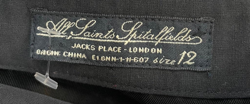 ALL SAINTS SPITALFIELDS Black Aline Skirt Size UK 12 - Spitalfields Crypt Trust