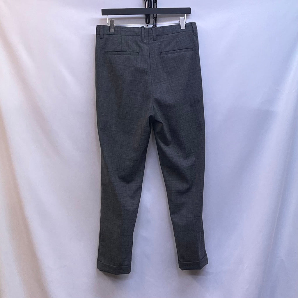 AllSaints Grey Batalha Checked Cropped Wool Blend Trousers Size 28 - Spitalfields Crypt Trust
