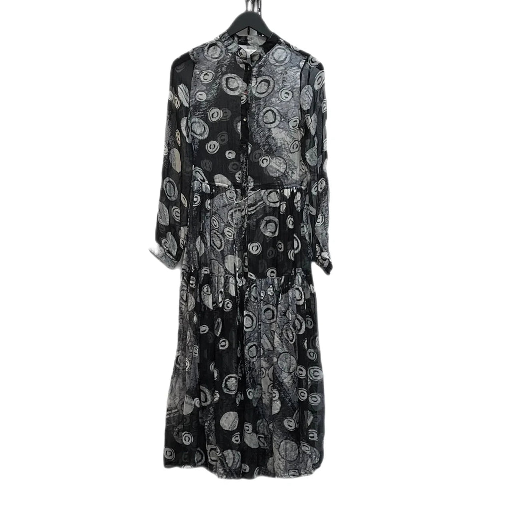 Atterley Black, White Galaxy Print Button Up Dress Size UK 8 - Spitalfields Crypt Trust