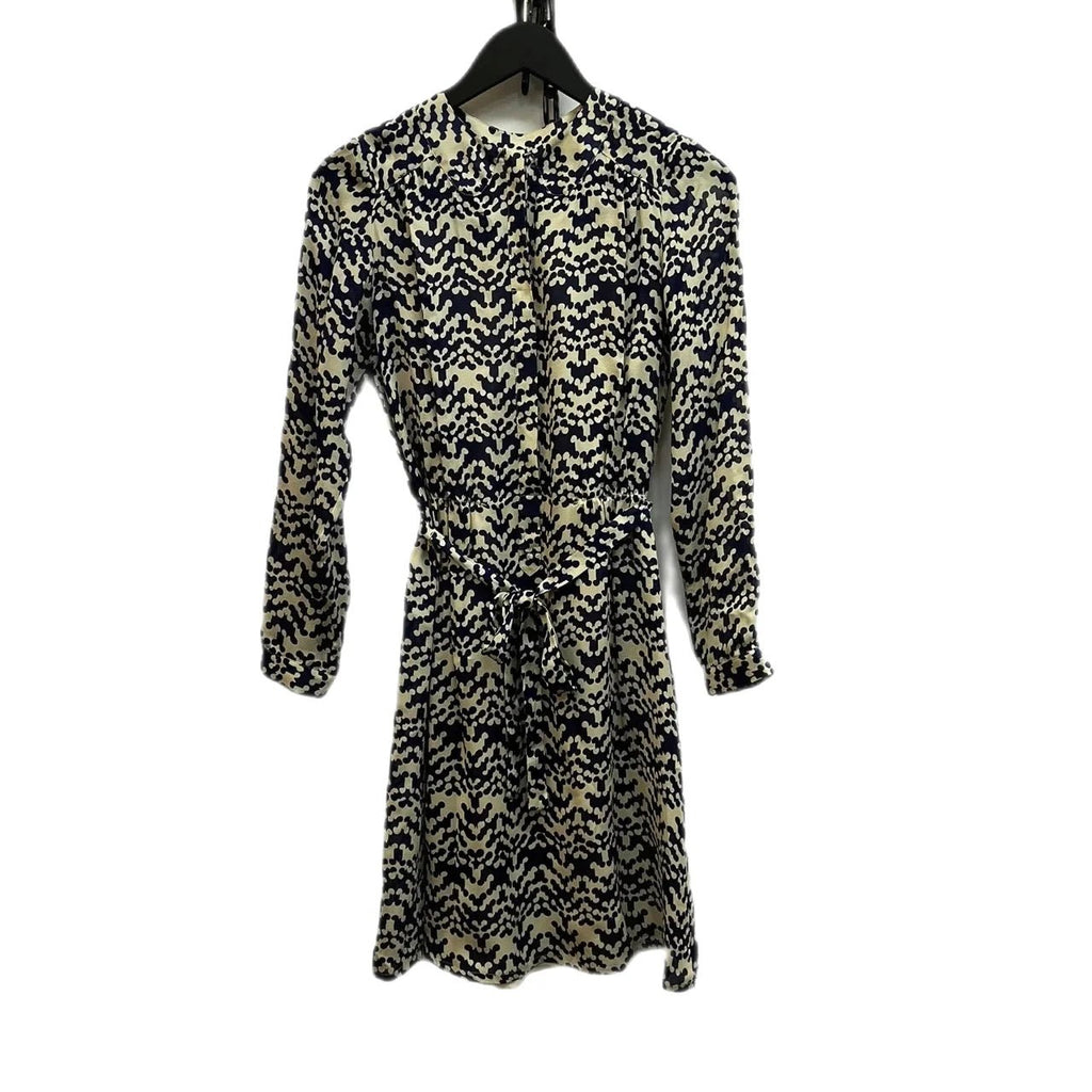 Baum Und Pferdgarten Beige, Navy Patterned Midi Dress Size 34 - Spitalfields Crypt Trust