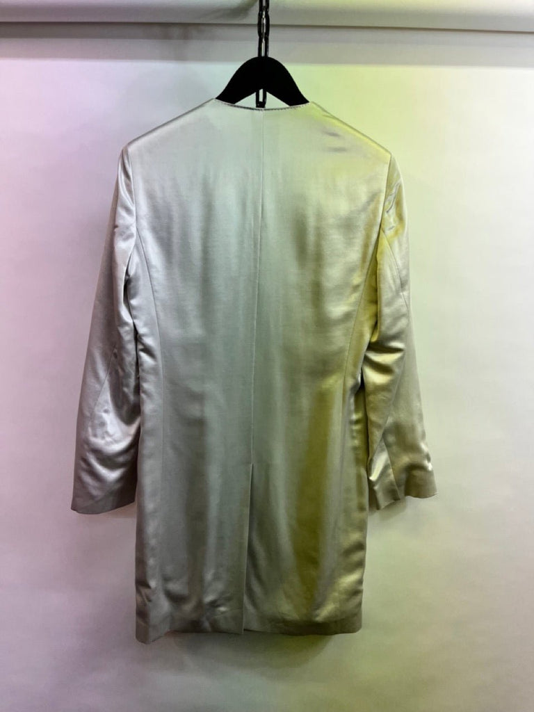 CERRUTI 1881 Grey Reflection White One Button Blazer Size D 36 - Spitalfields Crypt Trust