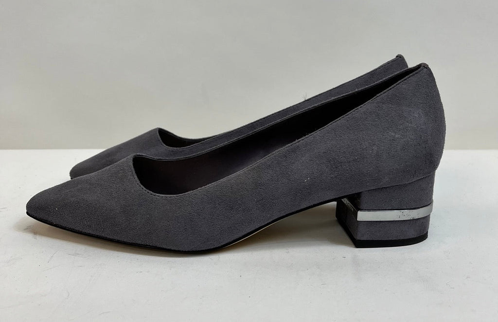 Charles & Keith Grey Block Heel Shoes Size UK 8 EUR 41 - Spitalfields Crypt Trust
