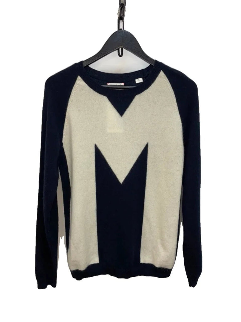 CHINTI AND PARKER Navy, Ivory Letter M Jumper Size One Size - Spitalfields Crypt Trust