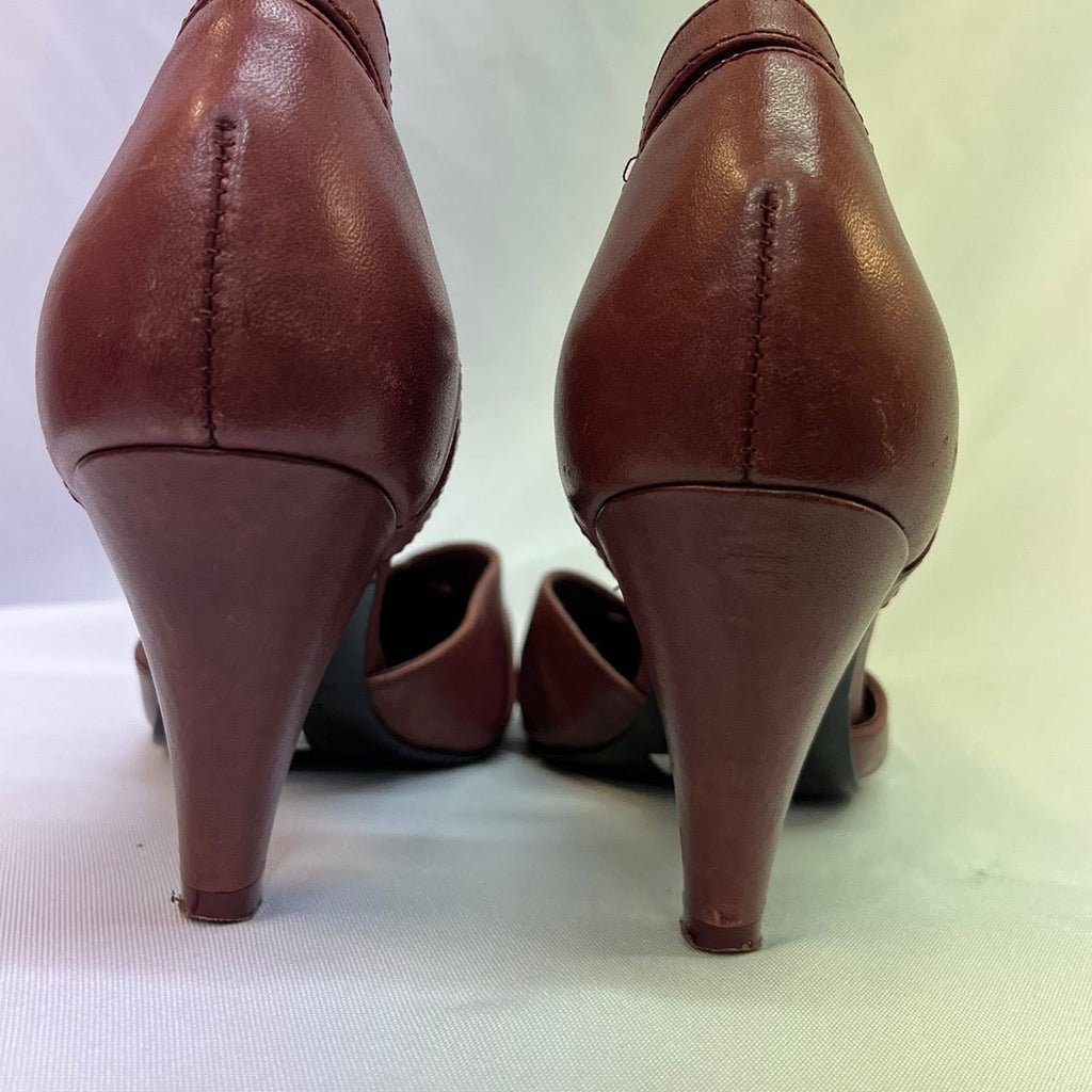 Comptoir des Cotonniers Burgundy T-Bar Heels Shoes Size UK 7 EUR 40 - Spitalfields Crypt Trust
