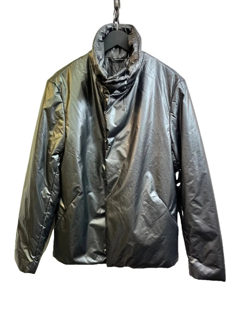COS Whale Grey Metallic Puffer Jacket Size S - Spitalfields Crypt Trust