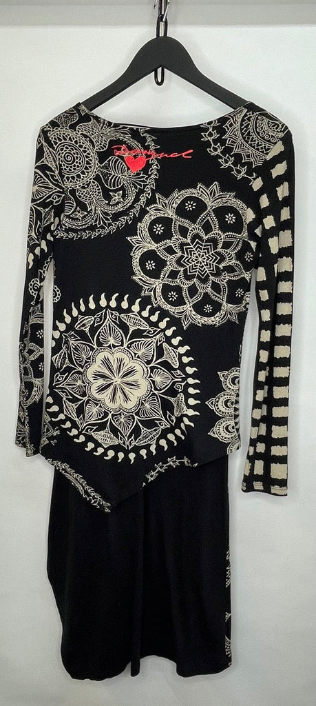 DESIGUAL Black, Multi Mandala Print Dress Size M - Spitalfields Crypt Trust