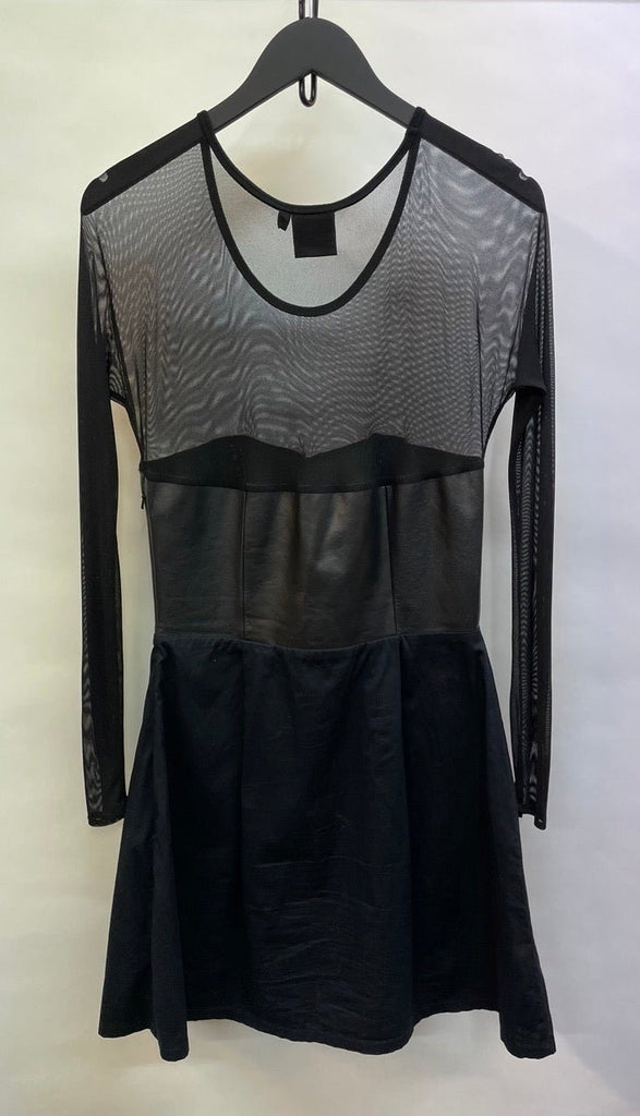 E LABEL Black Mesh Panelled Dress Size S - Spitalfields Crypt Trust