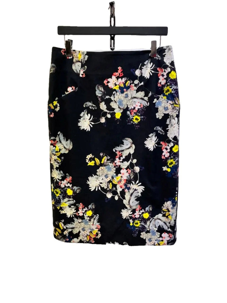 ERDEM Black, Multicolour Floral Print Skirt Size UK 14 - Spitalfields Crypt Trust