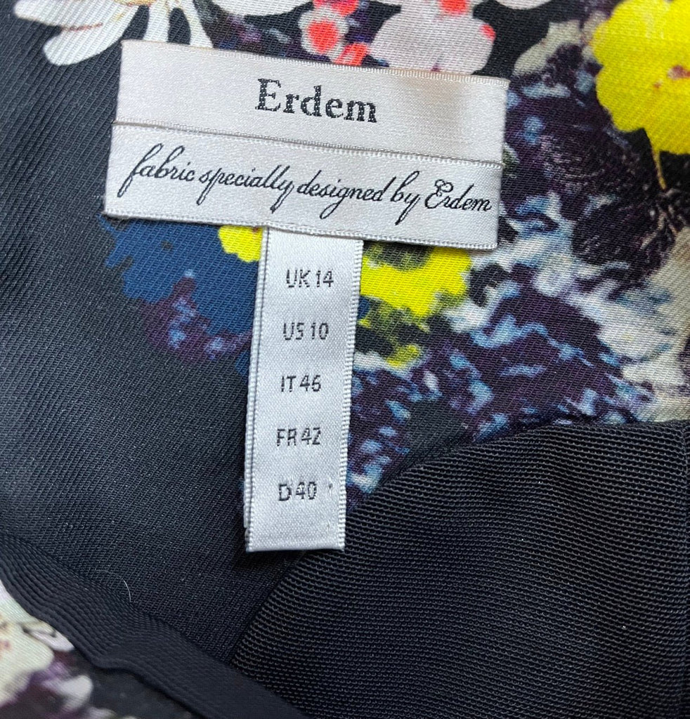 ERDEM Black, Multicolour Floral Print Skirt Size UK 14 - Spitalfields Crypt Trust