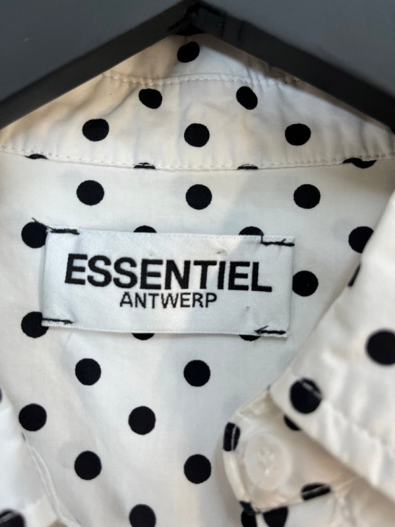 Essentiel Antwerp Polka Dot Black White Shirt Dress Size 36 UK 8 - Spitalfields Crypt Trust