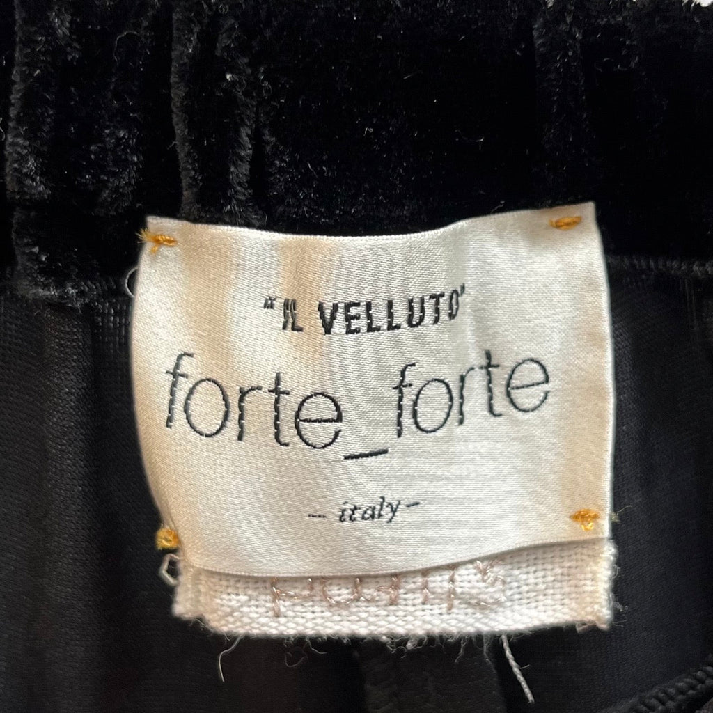 Forte_Forte Black Velvet Trousers Size 2 - Spitalfields Crypt Trust
