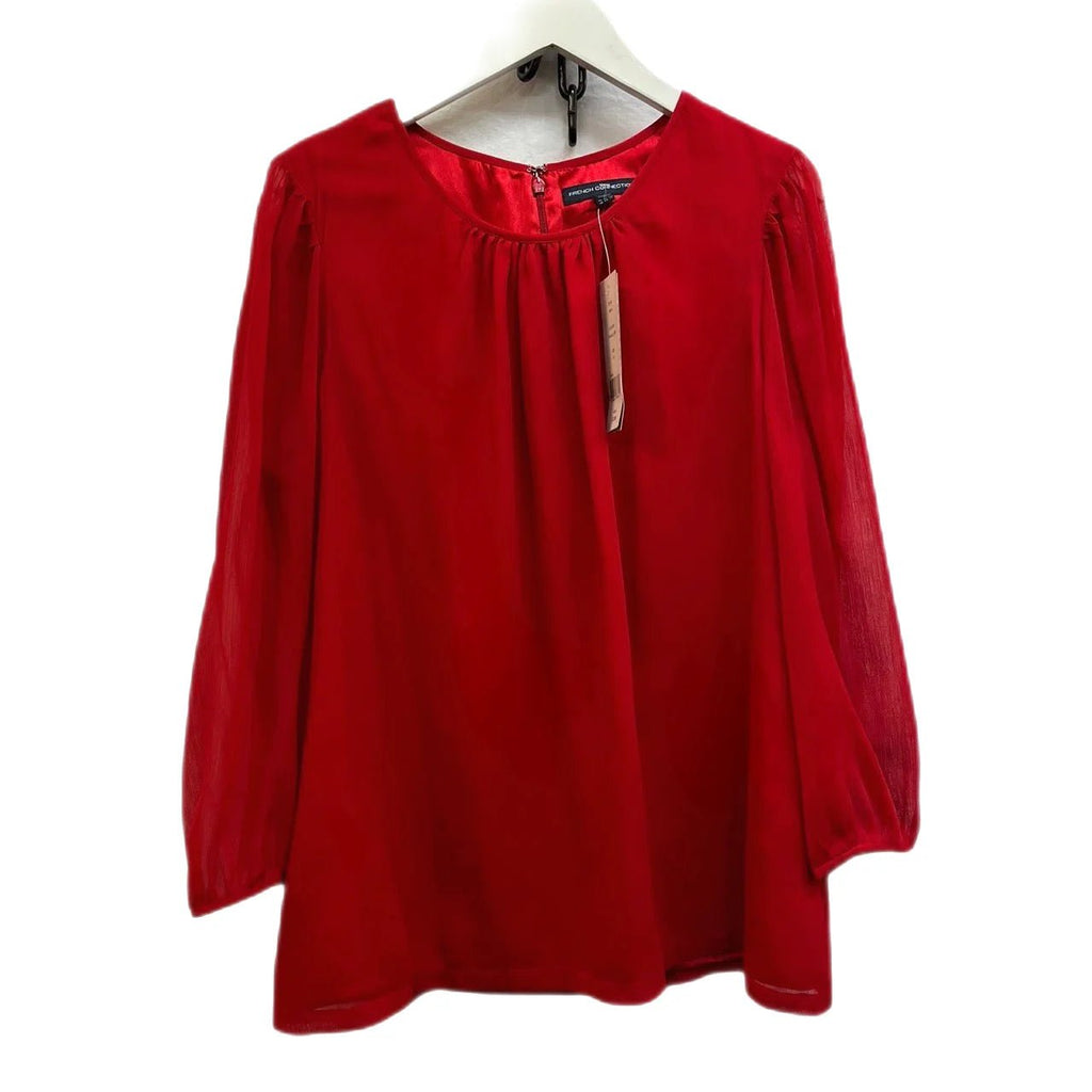 French Connection Red Chiffon Blouse BNWT Size UK 16 - Spitalfields Crypt Trust