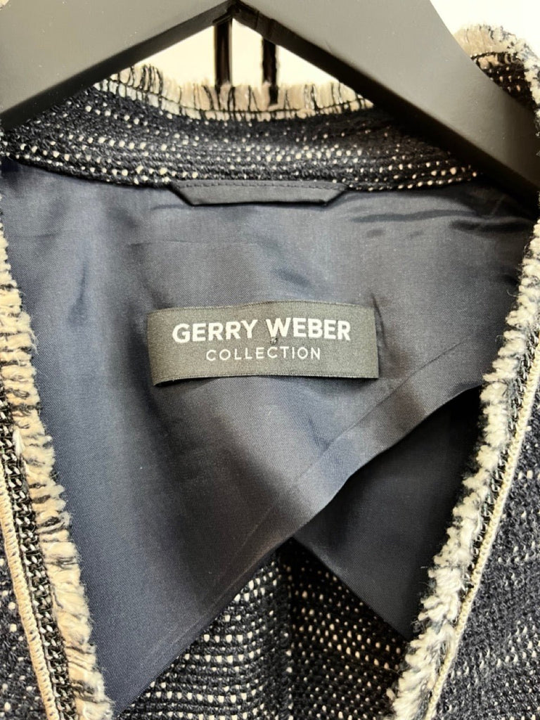 GERRY WEBER Navy, White Tweed Blazer Size GB 10 - Spitalfields Crypt Trust