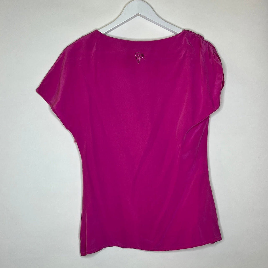Guess By Marciano Pink Silk Asymmetric Top Size 42 - Spitalfields Crypt Trust