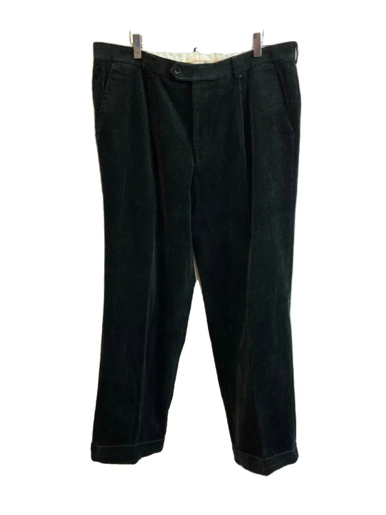 HARRODS DEE FOREST GREEN Corduroy Trousers Size 38/34 - Spitalfields Crypt Trust