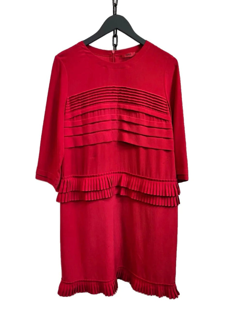 HUGO HUGO BOSS Red Straight Cut Dress Size UK 8 - Spitalfields Crypt Trust