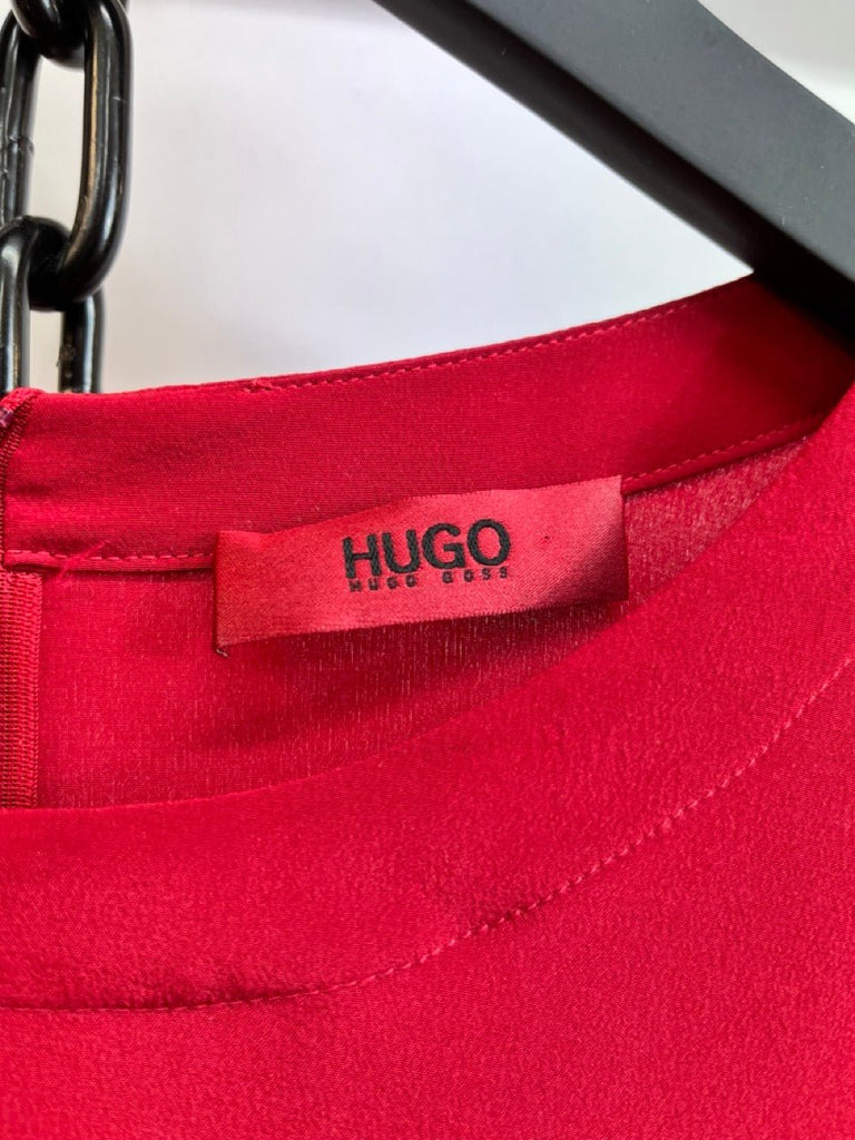 HUGO HUGO BOSS Red Straight Cut Dress Size UK 8 - Spitalfields Crypt Trust
