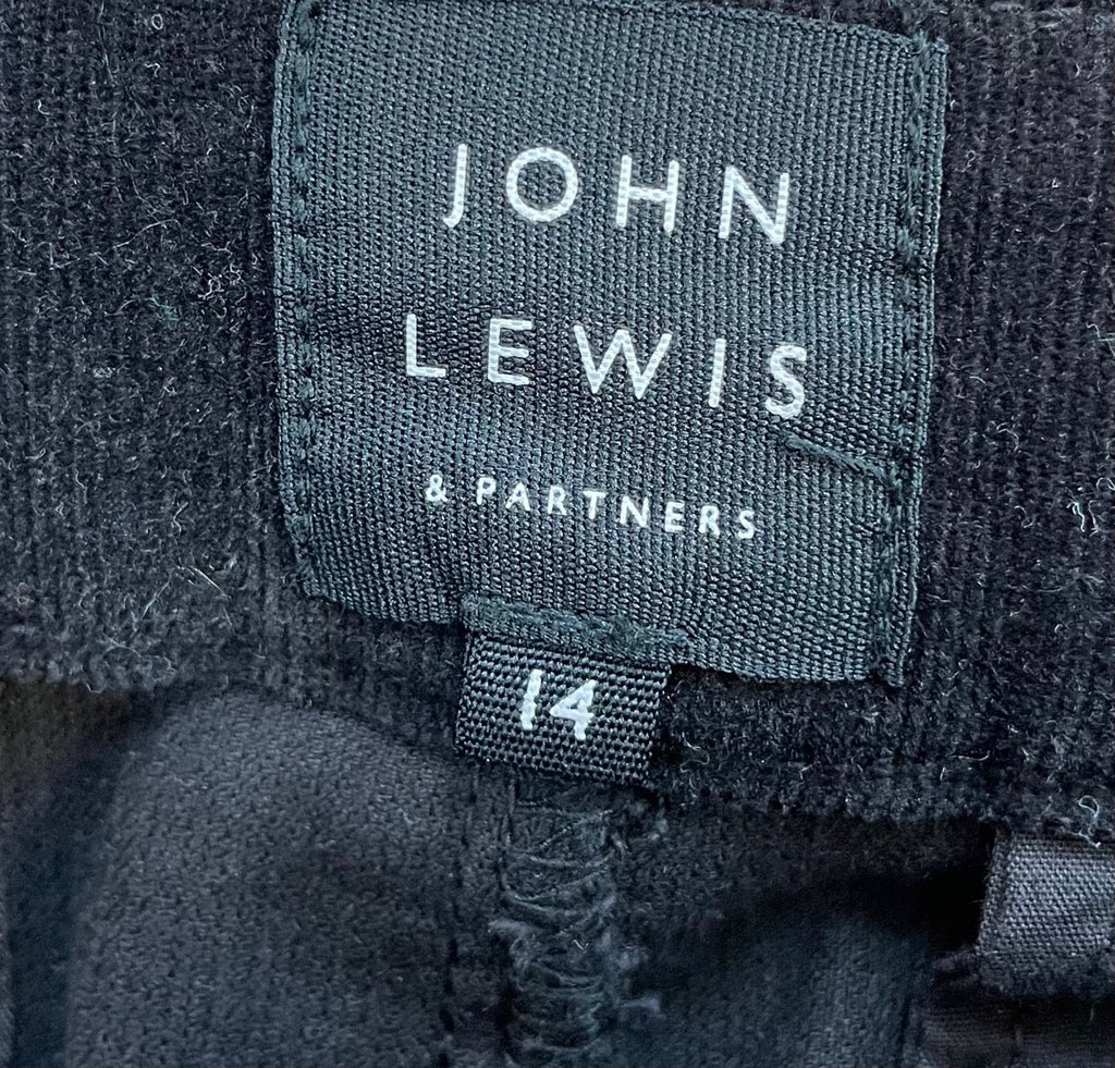 JOHN LEWIS & PARTNERS Black Cord Pencil Skirt Size 14 - Spitalfields Crypt Trust