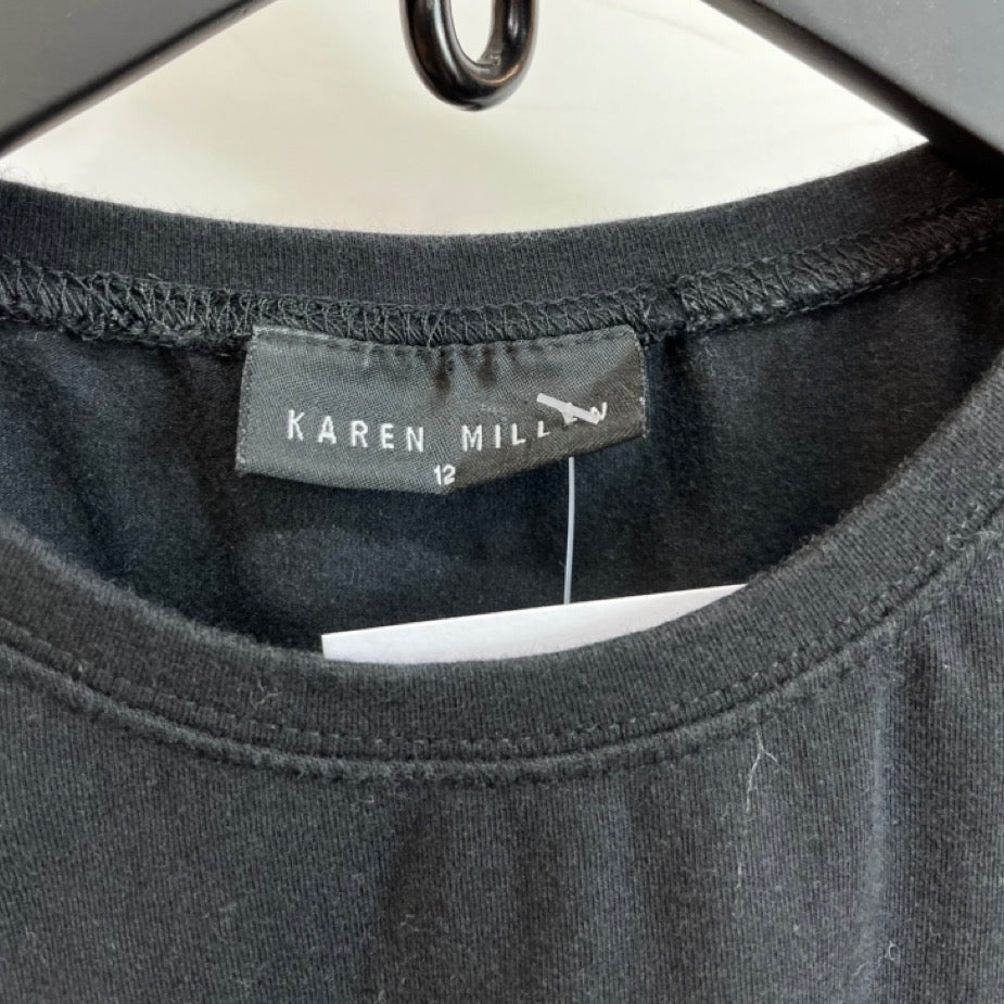 Karen Millen Sleeveless Black Embroidered Top Size 12 - Spitalfields Crypt Trust