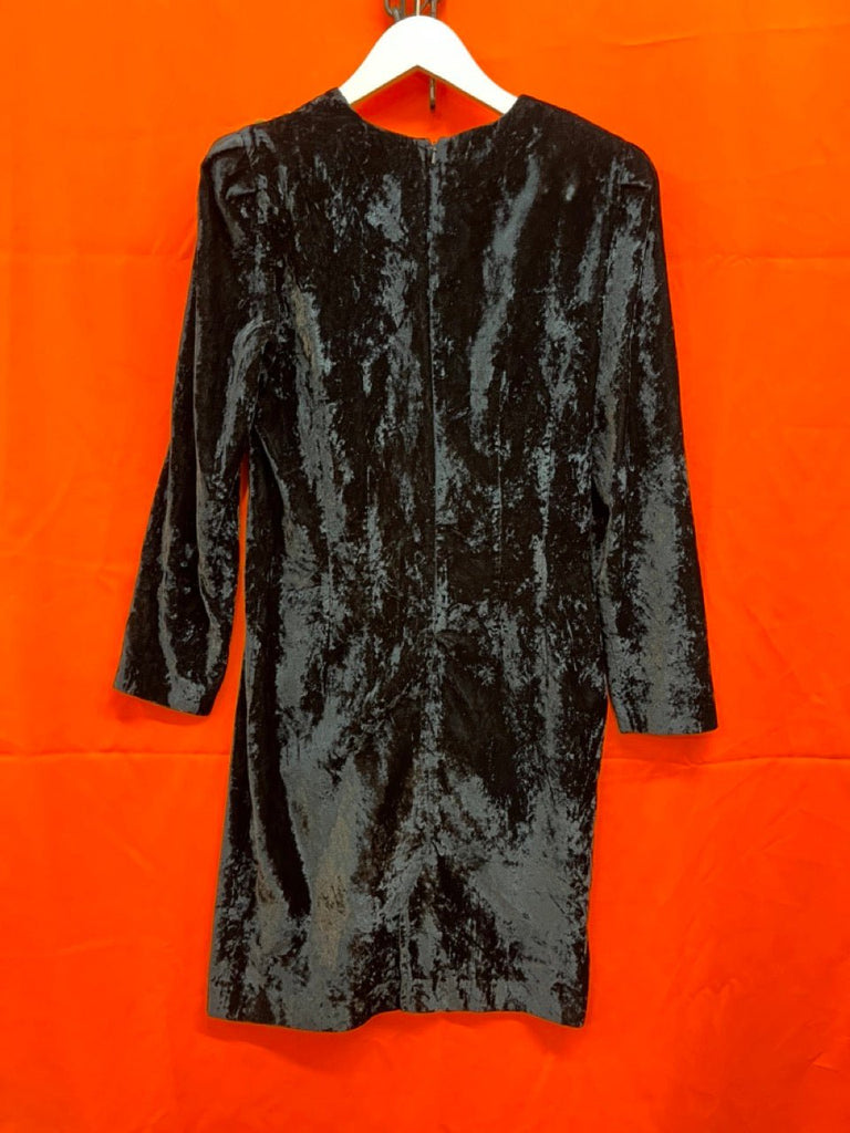 Karin Stevens Black Velvet Mini Dress Size 6 - Spitalfields Crypt Trust