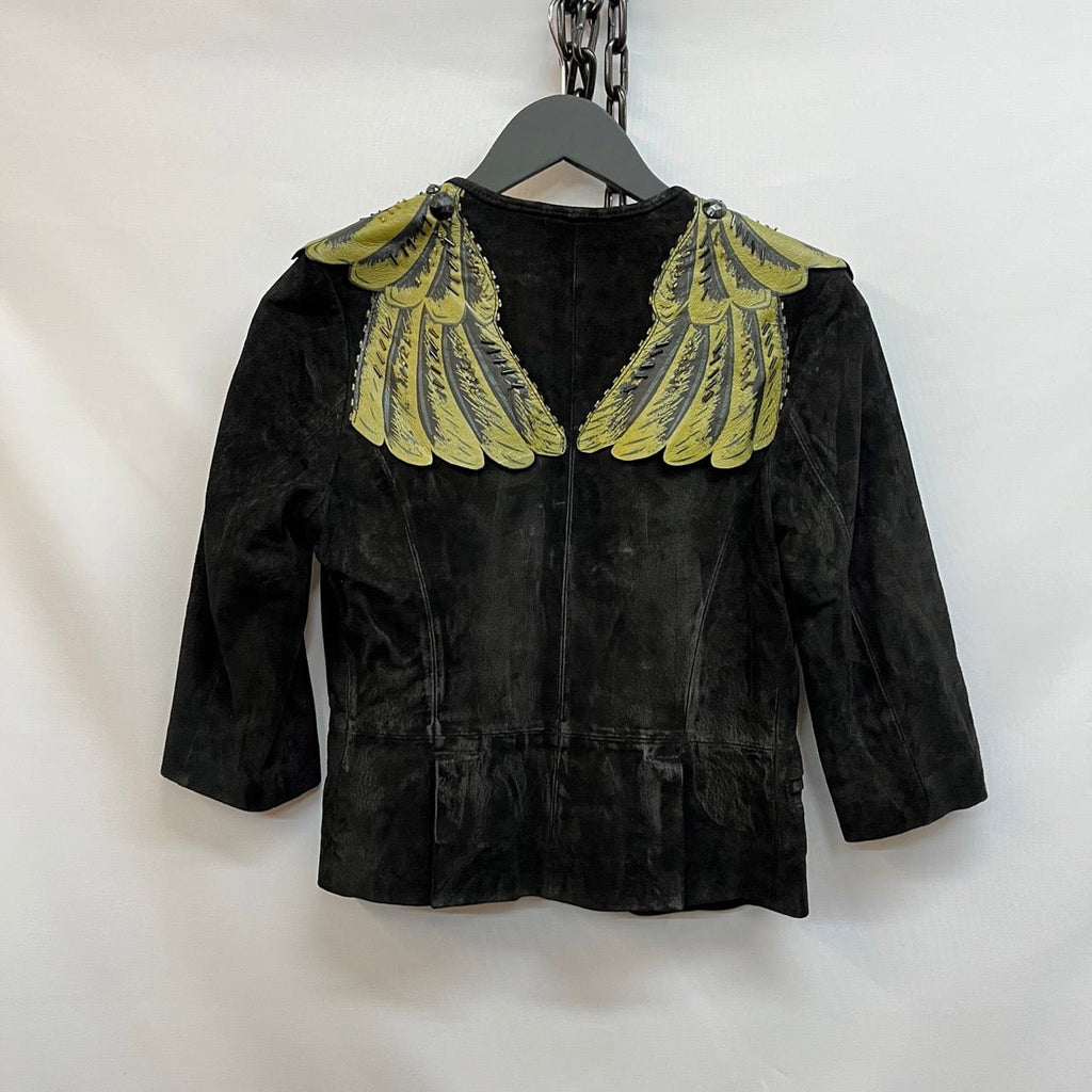 Kate Moss & Topshop Black Suede Wing Jacket Size UK 8 - Spitalfields Crypt Trust