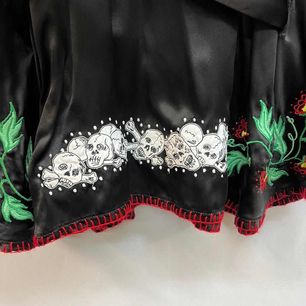 Laura Lee's Label Black, Multicoloured Mexican Style Embroidered Top - Spitalfields Crypt Trust