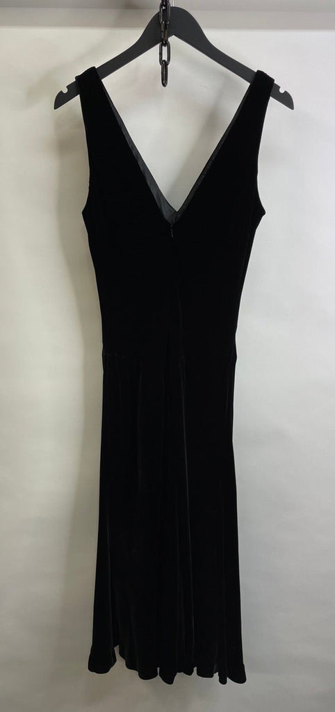 LAUREN RALPH LAUREN Black Velvet Sleeveless Dress Size 8 - Spitalfields Crypt Trust