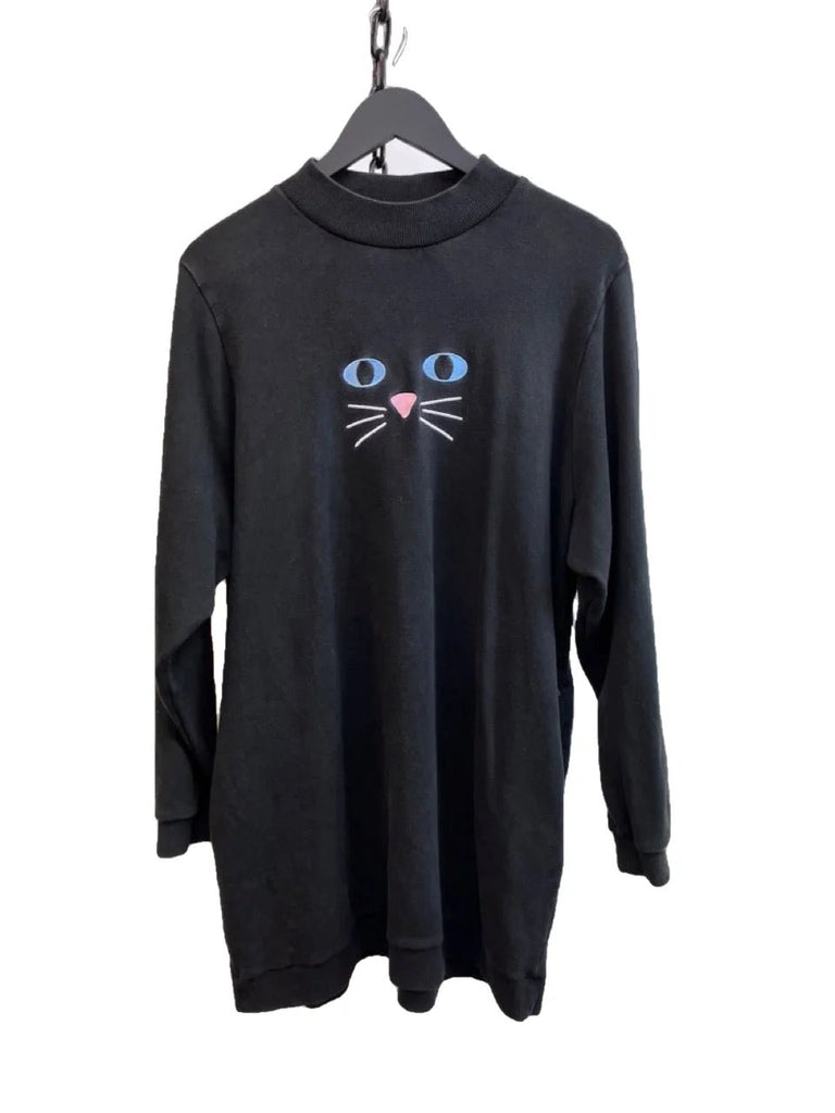 LAZY OAF Black Cat Face Dress Size S - Spitalfields Crypt Trust