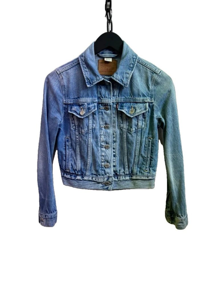 LEVI'S Blue Crop Denim Jacket Size XS - Spitalfields Crypt Trust