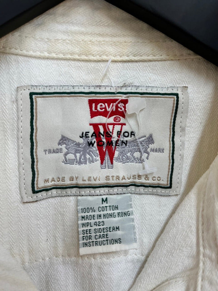 LEVI'S White Western Corduroy Shirt Size M - Spitalfields Crypt Trust
